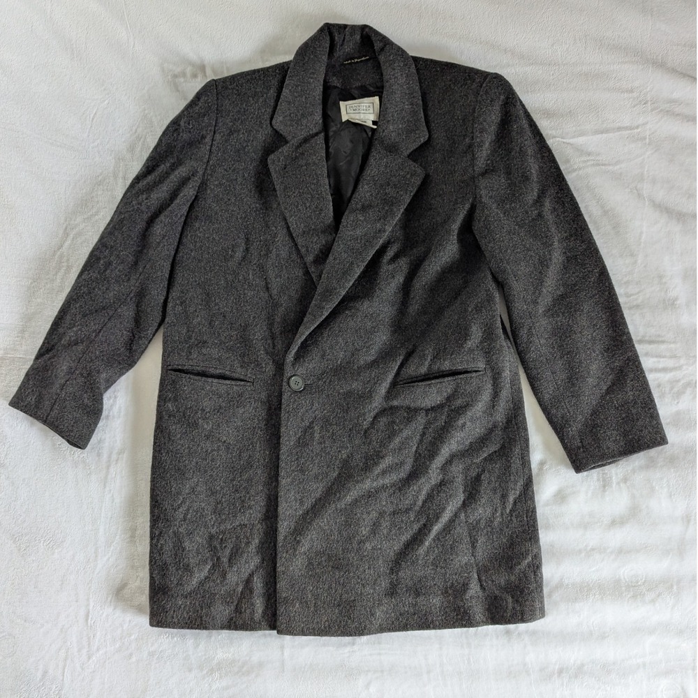 Jennifer‎ Moore Charcoal Gray Wool Blend Coat Jacket Women's Size 14 Minimalist